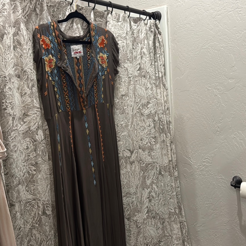 Johnny Was Multicolor Embroidered maxi dress